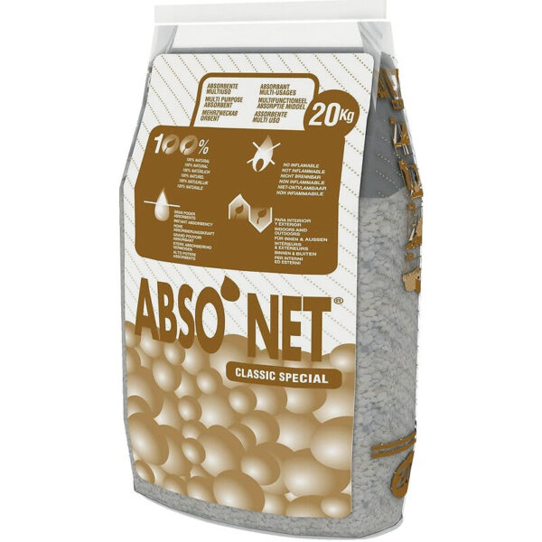 Absorbant abso'net à base de sépiolite, absorbe l'eau, les hydrocarbures, les solvants et les encres, sac de 20kg. achetez en toute tranquillité avec quincaillerie sénégalaise, votre expert en ligne en quincaillerie au sénégal. profitez de produits de haute performance livrés directement chez vous.