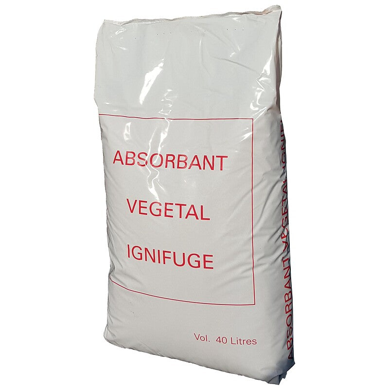 Absorbant végétal ignifugé, absorbe 420% et 350% de son poids en eau et gasoil et 80% en volume, sac de 40l. achetez en toute tranquillité avec quincaillerie sénégalaise, votre expert en ligne en quincaillerie au sénégal. profitez de produits de haute performance livrés directement chez vous.