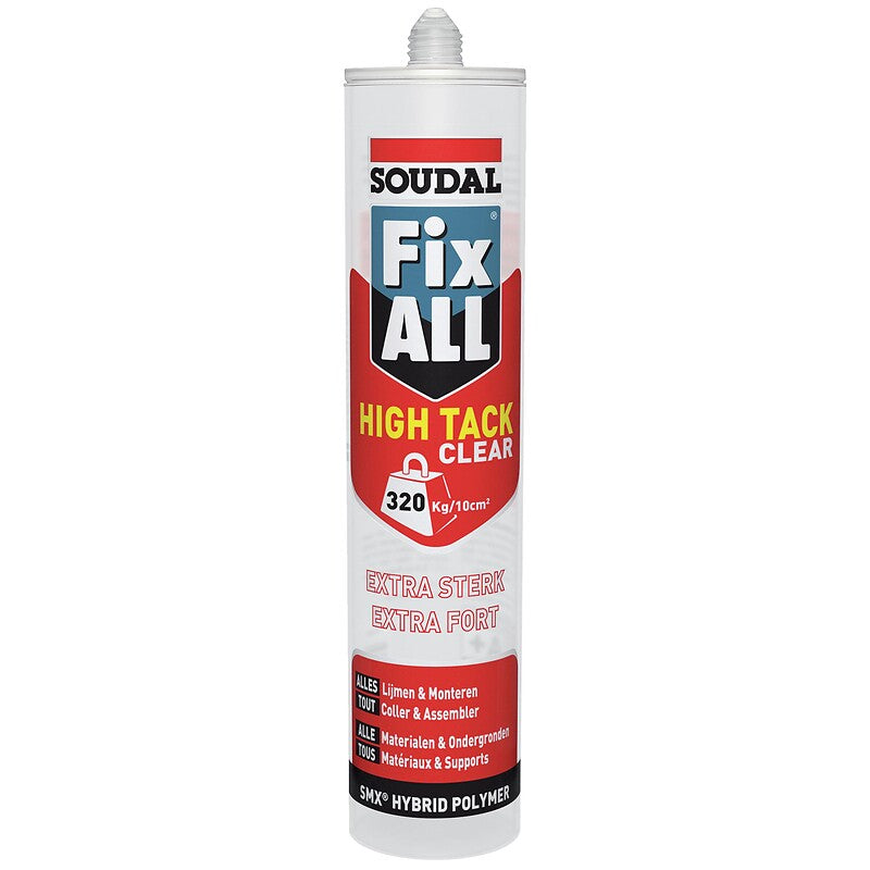 Colle et mastic fix all high tack à très haute adhérence initiale à base de polymère hybride coloris noir 12 x 290ml. quincaillerie sénégalaise, votre boutique en ligne de confiance pour des solutions de quincaillerie au sénégal. découvrez notre assortiment complet et commandez facilement.