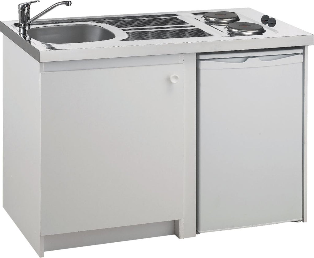 Cuisinette complète, meuble en mélaminé blanc, épaisseur 16 mm, 1 porte, poignée bouton, évier cuisinette référence cpae120 f 00, réfrigérateur référence mrt2048 z 00 - de l'ensemble réf. kpez120f03. pour des achats de quincaillerie en ligne au sénégal, choisissez quincaillerie sénégalaise. une vaste sélection de produits de qualité pour tous vos projets.
