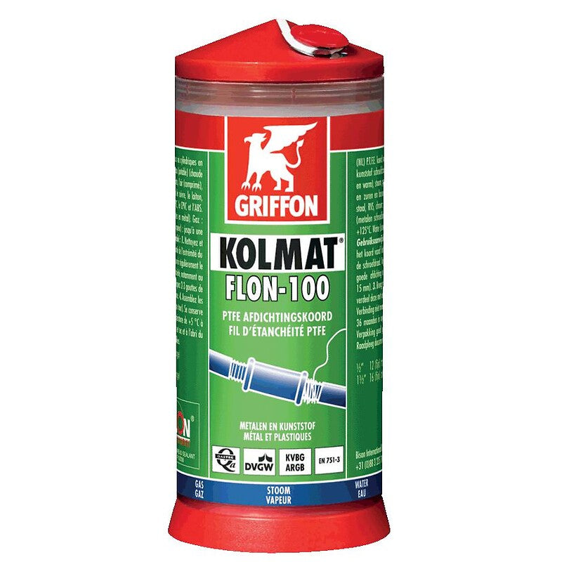 Fil ptfe kolmat®flon-100 pour rendre étanche les raccords filetés coniques ou cylindriques dévidoir de 175m. quincaillerie sénégalaise, votre solution en ligne pour des achats de quincaillerie pratiques et fiables au sénégal. un service client dédié et des produits de premier choix vous attendent.