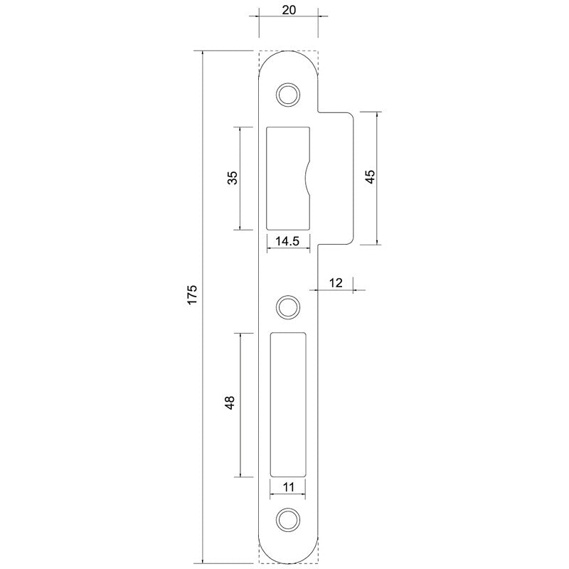 Gâche à double entrée pour serrure de sûreté à larder finition inox. quincaillerie sénégalaise vous facilite la vie avec une boutique en ligne complète pour tous vos besoins en quincaillerie au sénégal. des produits fiables livrés rapidement.