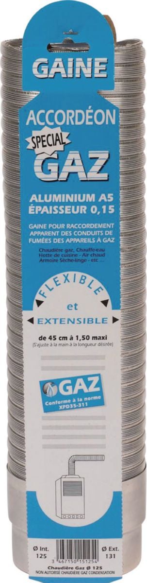 Gaine accordéon ''spécial gaz'' + raccord alu longueur 0,45 m à 1,50 m diamètre 97 / 103 réf. 015097 ten. quincaillerie sénégalaise, votre boutique en ligne de confiance pour des solutions de quincaillerie au sénégal. découvrez notre assortiment complet et commandez facilement.