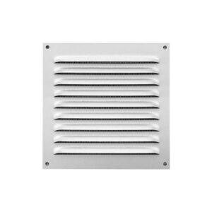 Grille de ventilation en aluminium avec moustiquaire laqué blanc 200 x 200 mm en sachet. quincaillerie sénégalaise est votre boutique en ligne de référence pour tous vos besoins en quincaillerie au sénégal. découvrez une large gamme de produits de qualité pour vos projets de construction et de rénovation.