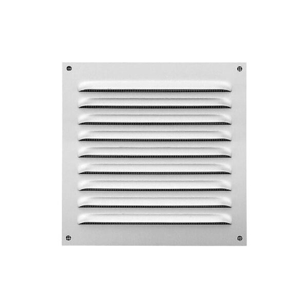 Grille de ventilation en aluminium avec moustiquaire laqué blanc 200 x 200 mm en sachet. quincaillerie sénégalaise est votre boutique en ligne de référence pour tous vos besoins en quincaillerie au sénégal. découvrez une large gamme de produits de qualité pour vos projets de construction et de rénovation.