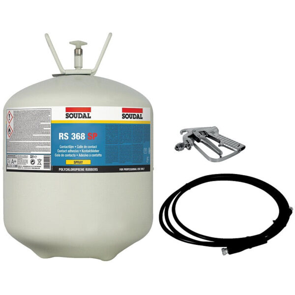 Kit colle néoprène pistolable rs 368 sp transparente, pour supports absorbants, 1 canister 22,1l, 1 rouleau, 1 pistolet. quincaillerie sénégalaise, votre boutique en ligne de confiance pour des solutions de quincaillerie au sénégal. découvrez notre assortiment complet et commandez facilement.