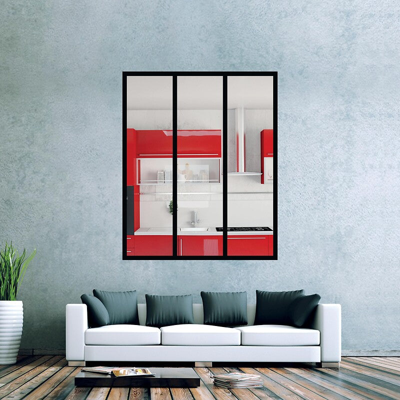 Kit de verrière d'intérieur avec verre - 3 carreaux - l 1020 x h 1250 mm - en aluminium laqué noir granité ral 9005. quincaillerie sénégalaise est votre boutique en ligne de référence pour tous vos besoins en quincaillerie au sénégal. découvrez une large gamme de produits de qualité pour vos projets de construction et de rénovation.