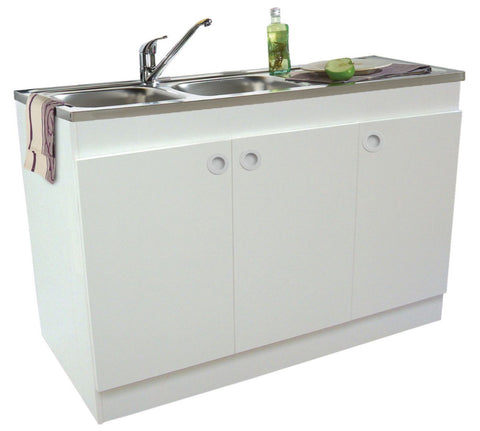 Meuble sous-évier decliq au sol. mélaminé blanc. 3 portes ''nouvelle poignee encastree'' réf s13n23120. quincaillerie sénégalaise, votre solution en ligne pour des achats de quincaillerie pratiques et fiables au sénégal. un service client dédié et des produits de premier choix vous attendent.