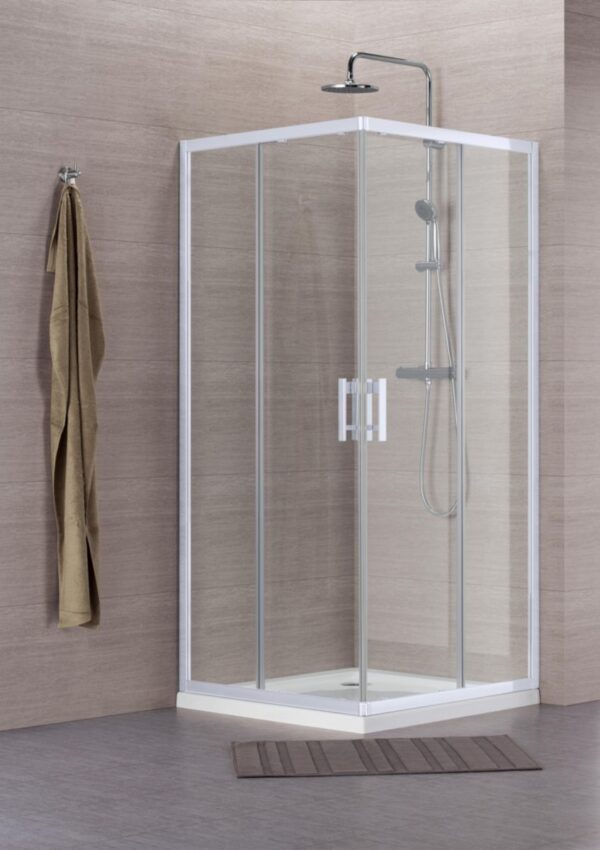 Paroi de douche concerto accès d'angle coulissant l 100 x h 195 cm profilé blanc verre transparent. quincaillerie sénégalaise, votre destination en ligne pour tout ce qui concerne la quincaillerie au sénégal. achetez des outils et des matériaux de haute qualité sans quitter votre maison.