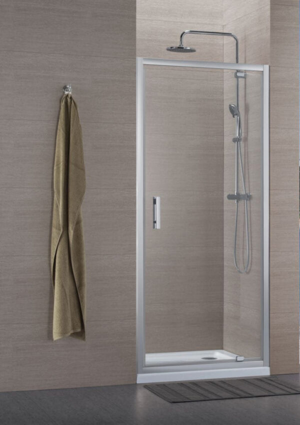 Paroi de douche concerto porte pivotante ouverture gain de place 100 cm profilé argent brillant verre transparent. optez pour quincaillerie sénégalaise, votre boutique en ligne de quincaillerie au sénégal, pour des produits de qualité et un service client irréprochable.