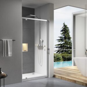 Paroi de douche concerto porte pivotante ouverture gain de place 70 cm profilé argent brillant verre transparent alterna, réf.ndz70x-b. quincaillerie sénégalaise, c'est la commodité d'une boutique en ligne avec la qualité d'un service professionnel au sénégal. découvrez notre gamme complète d'outils et de matériaux.