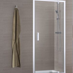 Paroi de douche concerto porte pivotante ouverture gain de place 70 cm profilé blanc verre transparent alterna, réf.ndz70w-b. faites de quincaillerie sénégalaise votre fournisseur en ligne pour tous vos projets de quincaillerie au sénégal. des produits fiables et un service exceptionnel à votre disposition.