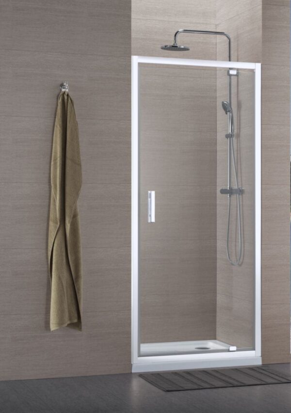 Paroi de douche concerto porte pivotante ouverture gain de place 70 cm profilé blanc verre transparent alterna, réf.ndz70w-b. faites de quincaillerie sénégalaise votre fournisseur en ligne pour tous vos projets de quincaillerie au sénégal. des produits fiables et un service exceptionnel à votre disposition.