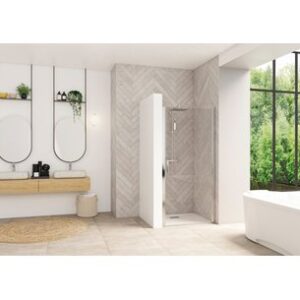 Paroi de douche smart design porte pivotante sans seuil 100 cm profilé chromé verre transparent réf. pa9046ctne. achetez en toute tranquillité avec quincaillerie sénégalaise, votre expert en ligne en quincaillerie au sénégal. profitez de produits de haute performance livrés directement chez vous.