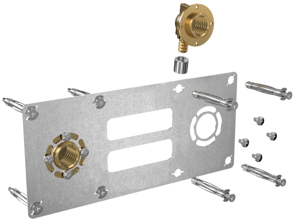 Plaque de fixation pour raccord à sertir entraxe 150 pour tube PER ROBIFIX diamètre : 16 réf. 008825