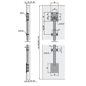 Raidisseur pour porte de meuble - kit complet pour hauteur 2040 à 2600 mm - en aluminium finition brut avec brides. faites de quincaillerie sénégalaise votre fournisseur en ligne pour tous vos projets de quincaillerie au sénégal. des produits fiables et un service exceptionnel à votre disposition.