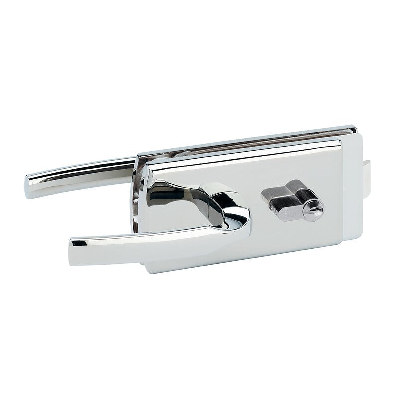 Serrure à béquille double artis pour porte en verre à déport, pêne axé, chromé mat. quincaillerie sénégalaise, la boutique en ligne de choix pour des solutions de quincaillerie robustes au sénégal. explorez notre catalogue complet pour tous vos besoins.