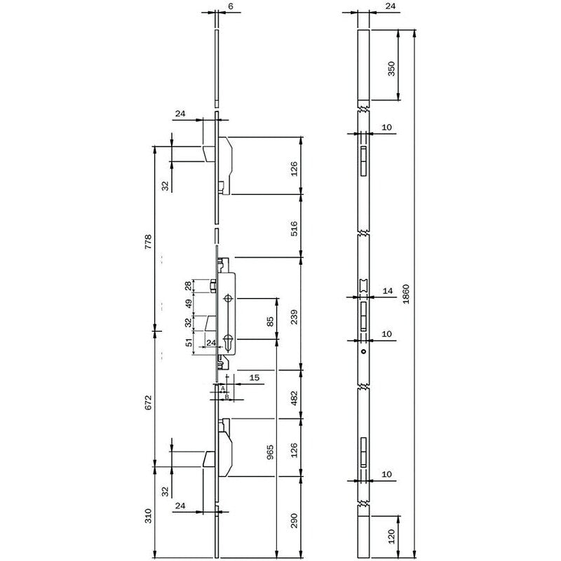 Serrure à larder 3 points à cylindre européen pêne dormant et rouleau tétiêre u de 24 x 6 x 1860 mm axe 30 electa tf3. pour des achats de quincaillerie en ligne au sénégal, choisissez quincaillerie sénégalaise. une vaste sélection de produits de qualité pour tous vos projets.