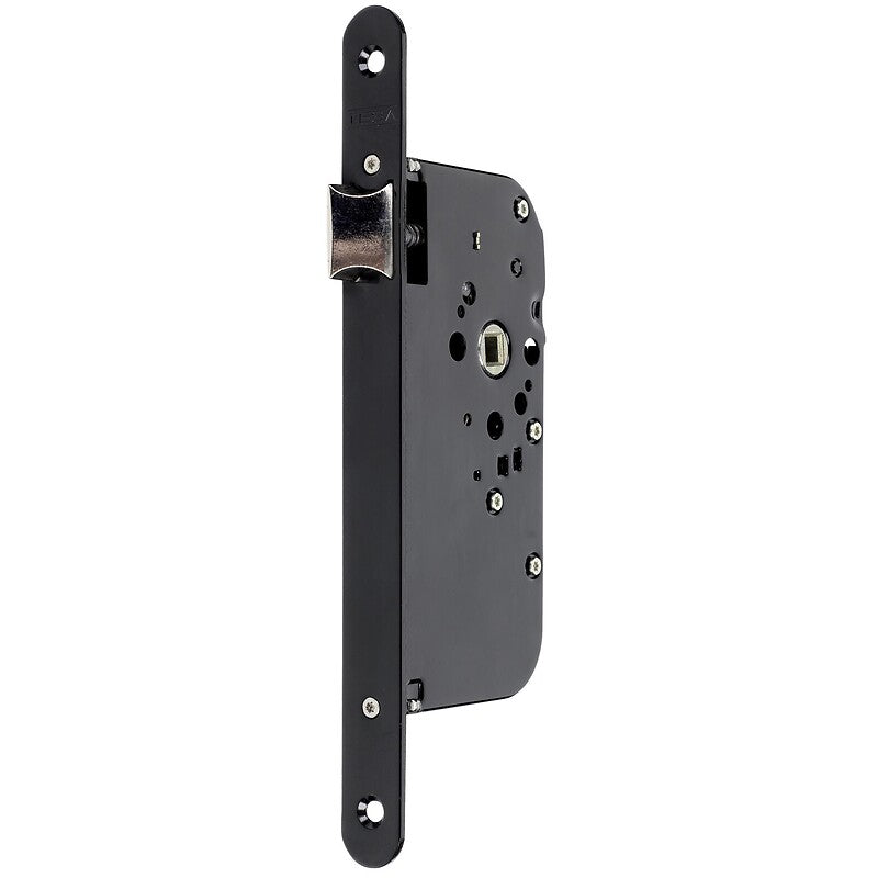 Serrure à larder pêne demi-tour axe 50 mm - têtière bouts ronds noire - 4135. achetez en toute tranquillité avec quincaillerie sénégalaise, votre expert en ligne en quincaillerie au sénégal. profitez de produits de haute performance livrés directement chez vous.