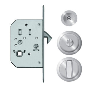 Serrure à larder rosace ronde pour porte coulissante avec manœuvres de condamnation usinage ø 48 mm inox satiné. quincaillerie sénégalaise, votre boutique en ligne de quincaillerie au sénégal, offre des solutions pratiques et fiables. commandez facilement et recevez rapidement.