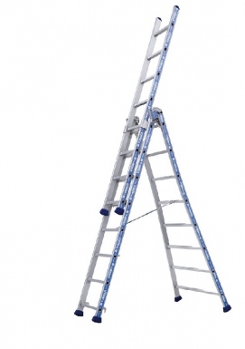 ÉCHELLE 3 PLANS TRANSF. UM ALU, LONG. REPLIÉE 2,66 M, DÉPLIÉE 6,02 M NBR. D'ÉCHELONS 3X9. Avec Quincaillerie Sénégalaise, trouvez tout ce qu'il vous faut pour vos travaux de plomberie et bâtiment. Profitez de notre service rapide et fiable pour un achat en toute sérénité.