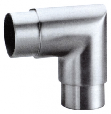 ÉQUERRE À 90° ACIER INOXYDABLE TUBE Ø 42,4 MM MÂLE/MÂLE