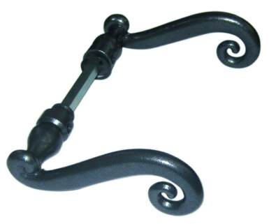 BÉQUILLE DBLE » AQUITAINE » CARRÉ DE 6 MM 1 PORTÉE VIS POINTEAU FIN. FER PATINÉ
