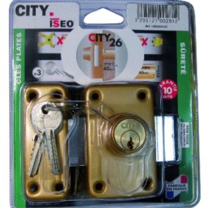 BLISTER VERROU CITY 26 2 ENTRÉES BRONZÉ OR CYL. Ø 23 MM L. 40 MM 3 CLÉS. Découvrez Quincaillerie Sénégalaise, votre boutique en ligne spécialisée dans le bâtiment, la plomberie, et l'équipement industriel. Profitez de notre expertise pour réussir vos projets. Nos produits sont conçus pour durer.