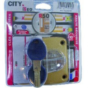 BLISTER VERROU CITY R50 À BOUTON BRONZÉ OR CYL. Ø 26 MM L. 45 MM 5 CLÉS BREVETÉES. Votre satisfaction est notre priorité chez Quincaillerie Sénégalaise. Nous vous offrons des produits de quincaillerie et bâtiment de première qualité. Commandez en ligne et recevez vos articles rapidement.