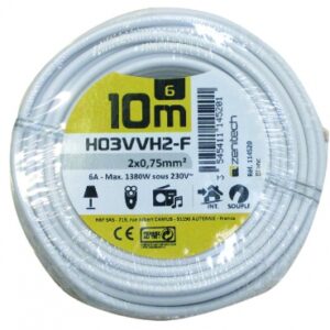 CÂBLE SOUPLE HO3VV H2-F ÂME CUIVRE NU CÂBLÉ 2X0,75 MM2 BLANC - ROULEAU 10 M - PRIX À LA PIÈCE. Quincaillerie Sénégalaise est le choix idéal pour vos équipements de bâtiment et fournitures industrielles. Nous vous garantissons des produits fiables à des prix compétitifs. Commandez en ligne dès maintenant.