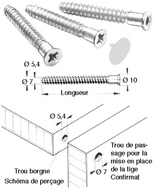 CACHE POUR VIS » CONFIRMAT » BLANC (LES 100 PIÈCES) 