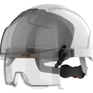 CASQUE DE CHANTIER EVO®VISTALENS EN ABS - BLANC - SERRAGE CRÉMAILLÈRE - BASANE ANTI-SUEUR EN COTON ÉGYPTIEN - PROTECTION OCULAIRE EN166 - SANS PORTE BADGE. Trouvez tout ce dont vous avez besoin pour vos travaux chez Quincaillerie Sénégalaise. Du matériel de plomberie aux équipements industriels, nous avons ce qu’il vous faut. Commandez facilement et bénéficiez d’un service rapide.