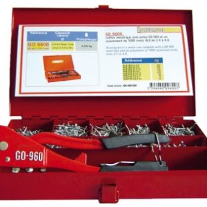 COFFRET 9600 AVEC PINCE GO 960+1000 RIVETS - CAPACITÉ Ø 2,4-5 MM - LONG. 270 MM. Votre satisfaction est notre priorité chez Quincaillerie Sénégalaise. Nous vous offrons des produits de quincaillerie et bâtiment de première qualité. Commandez en ligne et recevez vos articles rapidement.