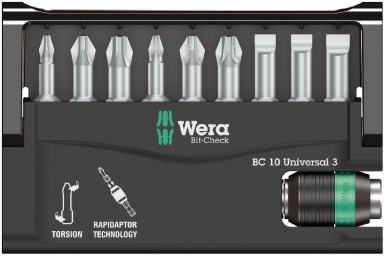 COFFRET BIT-CHECK 10 UNIVERSAL 3 : 9 EMBOUTS + 1 PORTE-EMBOUTS (K 1/4" X 50 / TZ PH 1X25/2X25/3X25 / TZ PZ 1X25/2X25/3X25 / TZ 0.8X5.5X25/1.0X5.5X25/1.2X6.5X25). Quincaillerie Sénégalaise est votre destination en ligne pour des équipements de qualité en plomberie, bâtiment et industrie. Faites vos achats facilement et bénéficiez de nos prix attractifs.