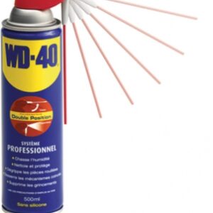 DÉGRIPPANT W.D.40 SYSTÈME PROFESSIONNEL 5 FONCTIONS : DÉGRIPPANT, ANTI HUMIDITÉ, ANTI CORROSION, LUBRIFIANT ET NETTOYANT DOUBLE POSITION - 500 ML. Chez Quincaillerie Sénégalaise, nous mettons à votre disposition un large choix de produits de quincaillerie et plomberie. Qualité et fiabilité sont notre promesse. Passez commande en ligne en toute simplicité.