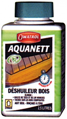 DÉSHUILEUR AQUANETT - SUR BOIS SEC - AGIT EN 5 MIN - RINÇAGE À L"EAU - 1L. Pour des solutions adaptées à vos projets, choisissez Quincaillerie Sénégalaise. Nous proposons des produits de qualité pour la plomberie, la quincaillerie, et les travaux industriels. Notre service rapide vous facilite la vie.