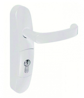 ENSEMBLE BEQUILLE RÉVERS. EN3000 COL. BLANC POUR 1/2 CYL. PROFIL EURO (NON FOURNI)