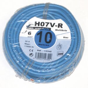 FIL RIGIDE HO7V-R ÂME CUIVRE NU CÂBLÉ 6 MM2 BLEU - ROULEAU 10 M. Quincaillerie Sénégalaise met à votre disposition une gamme complète de solutions pour vos besoins en bâtiment et plomberie. Qualité, fiabilité et rapidité sont nos maîtres mots. Faites vos achats en ligne en toute sérénité.