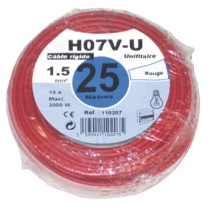 FIL RIGIDE HO7V-U ÂME CUIVRE NU MASSIF 1,5 MM2 VERT/JAUNE - ROULEAU 25 M. Chez Quincaillerie Sénégalaise, la satisfaction de nos clients est notre priorité. Explorez nos produits pour le bâtiment, la plomberie et l'industrie. Achetez facilement et recevez vos articles directement chez vous.