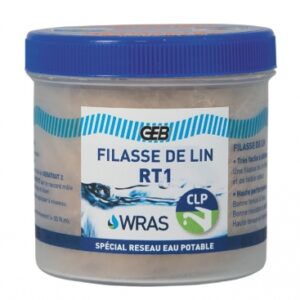 FILASSE DE LIN PEIGNÉE RT1 - S’UTILISE EN COMPLÉMENT DU GEBATOUT 2 POUR L’ÉTANCHÉITÉ DES RACCORDS FILETÉS MÉTALLIQUES À L’EAU CHAUDE ET FROIDE SANITAIRE - BOBINEAU 80 G. Quincaillerie Sénégalaise, votre spécialiste en fournitures pour le bâtiment et la plomberie, vous accompagne dans tous vos projets. Commandez en ligne et profitez de notre service rapide et fiable.