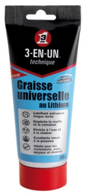 GRAISSE UNIVERSELLE AU LITHIUM - TECHNIQUE 3 EN UN - TUBE 150 G. Besoin d'équipement de plomberie ou d'outillage ? Quincaillerie Sénégalaise vous offre un service rapide et efficace. Découvrez nos produits de qualité adaptés à vos projets.