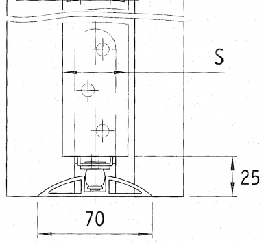 GUIDE INFÉRIEUR POUR PORTES PLIANTES 