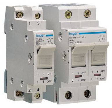 INTERRUPTEURS TÉTRAPOLAIRES AVEC INDICATEUR 4 X 25 A – 400 V ~