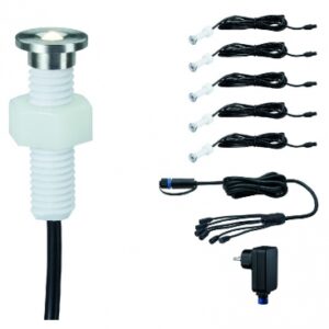 KIT DE BASE ENCASTRÉS PLUG & SHINE MICROPEN II IP67 3000 K 5X0,22 W 5X3 LM 230/24V, INCL. 21 VA Ø 15 MM. Chez Quincaillerie Sénégalaise, nous mettons à votre disposition un large choix de produits de quincaillerie et plomberie. Qualité et fiabilité sont notre promesse. Passez commande en ligne en toute simplicité.