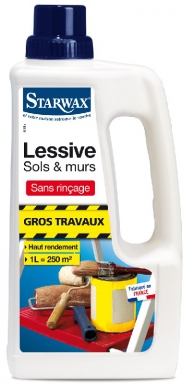 LESSIVE SOLS & MURS - POUR GROS TRAVAUX - SANS RINÇAGE - 1 L. Pour vos projets de construction et de bricolage, Quincaillerie Sénégalaise est là pour vous. Nous proposons des solutions adaptées à vos besoins avec un excellent rapport qualité-prix. Commandez et recevez vos articles rapidement.