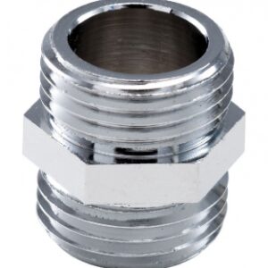MAMELON ÉGAL DOUBLE MÂLE LAITON CHROMÉ - FILETAGE 15 X 21. Quincaillerie Sénégalaise, c'est votre partenaire pour des équipements de qualité en plomberie, bâtiment et industrie. Profitez de nos prix compétitifs et d'un service client dédié.