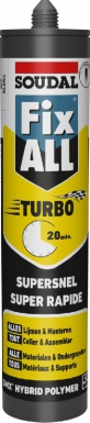 MASTIC COLLE POLYMÈRE HYBRIDE FIX ALL TURBO BLANC 290ML. Chez Quincaillerie Sénégalaise, nous mettons à votre disposition un large choix de produits de quincaillerie et plomberie. Qualité et fiabilité sont notre promesse. Passez commande en ligne en toute simplicité.