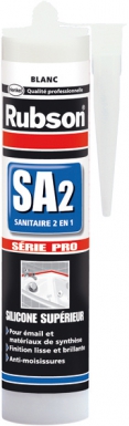 MASTIC RUBSON SA2 - SANITAIRE 2 EN 1 - BLANC - CART. 280 ML. Faites confiance à Quincaillerie Sénégalaise pour tous vos besoins en quincaillerie et équipements industriels. Nos produits sont conçus pour durer. Passez commande en ligne dès aujourd'hui.