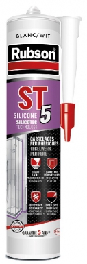 MASTIC RUBSON ST 5 - SANITAIRE - MULTI-USAGES - GRIS CLAIR - CART. 300 ML. Chez Quincaillerie Sénégalaise, nous mettons à votre disposition un large choix de produits de quincaillerie et plomberie. Qualité et fiabilité sont notre promesse. Passez commande en ligne en toute simplicité.