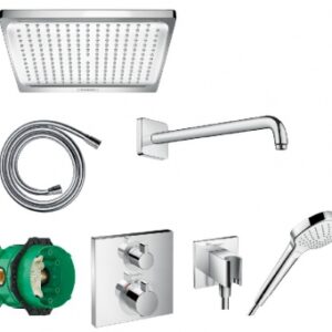 PACK ENCASTRÉ CROMETTA E 240 : DOUCHE DE TÊTE, DOUCHETTE, THERMOSTATIQUE DE DOUCHE ECOSTAT SQUARE, CORPS D’ENCASTREMENT, SUPPORT DE DOUCHE, BRAS DE DOUCHE, COUDE DE RACCORDEMENT, FLEXIBLE DE DOUCHE. Votre satisfaction est notre priorité chez Quincaillerie Sénégalaise. Nous vous offrons des produits de quincaillerie et bâtiment de première qualité. Commandez en ligne et recevez vos articles rapidement.